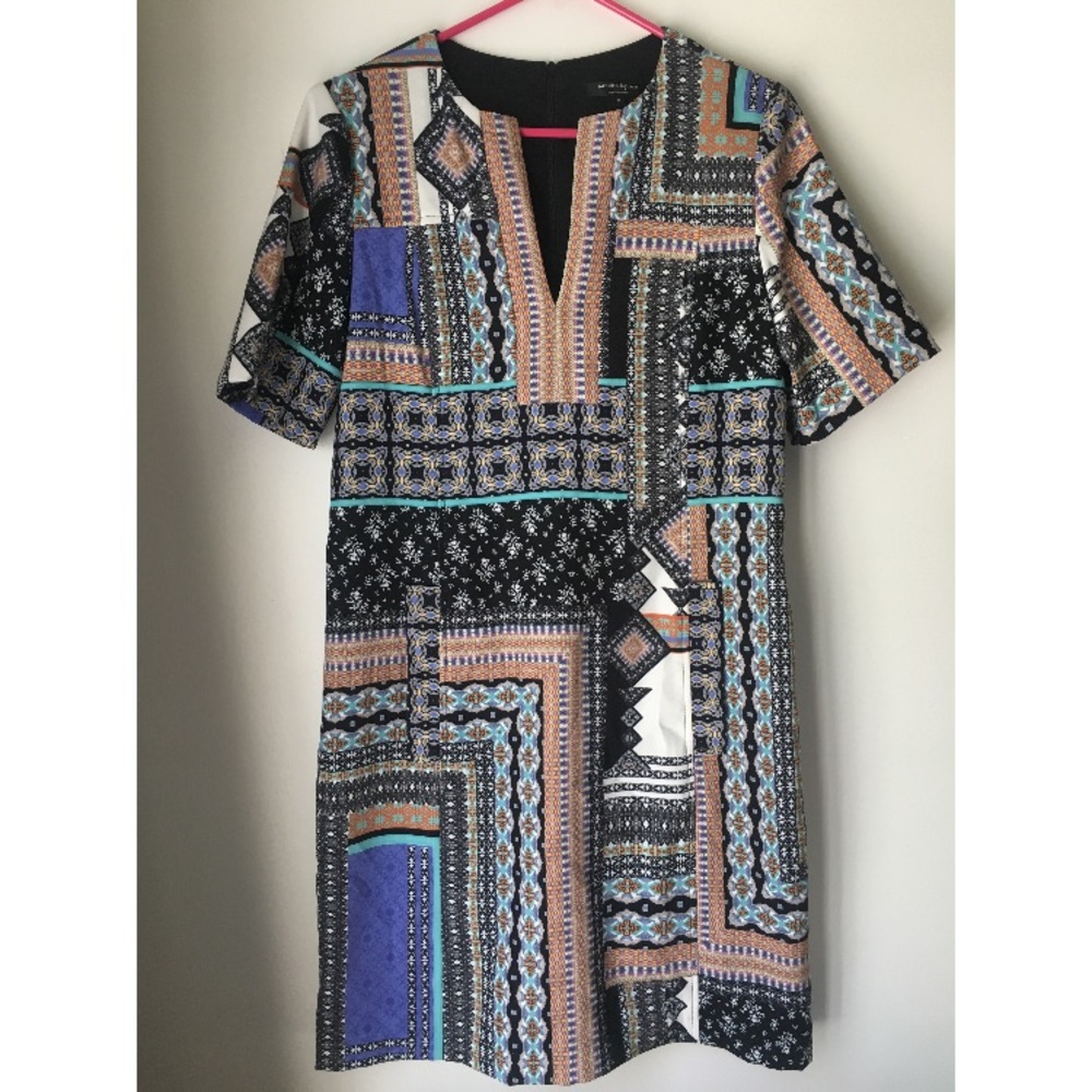 Nanette Lepore patchwork shift tunic dress size 6